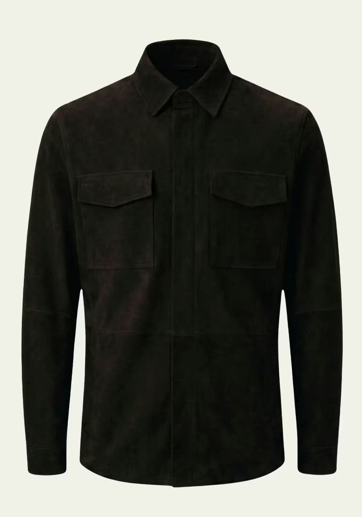 Herren Veloursleder-Jacke in Schwarz – Zeitlose Eleganz