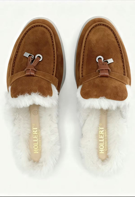 Fiorana Damen Lammfell Mules Braun