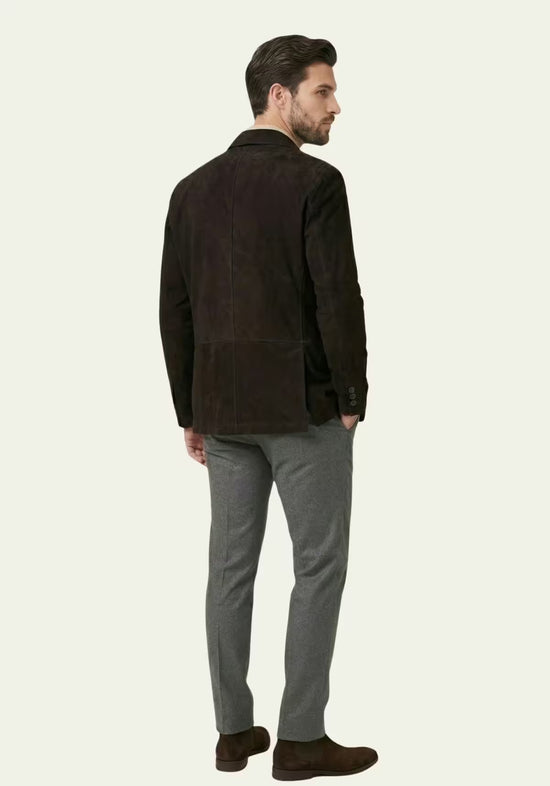 Herren Jacke aus Lammveloursleder im Blazer-Cut
