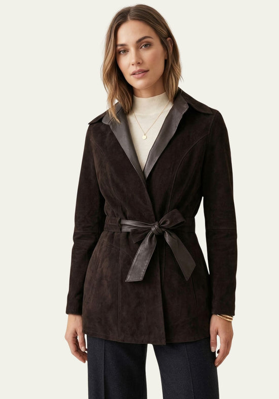 Dwustronna kurtka z zamszu w stylu couture