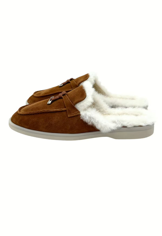 Fiorana Damen Lammfell Mules Braun