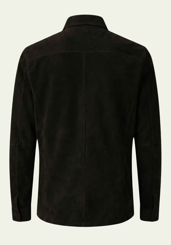 Herren Veloursleder-Jacke in Schwarz – Zeitlose Eleganz