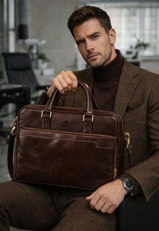 Aktentasche Laptoptasche Modell Mantova – Exklusive Leder Business Tasche