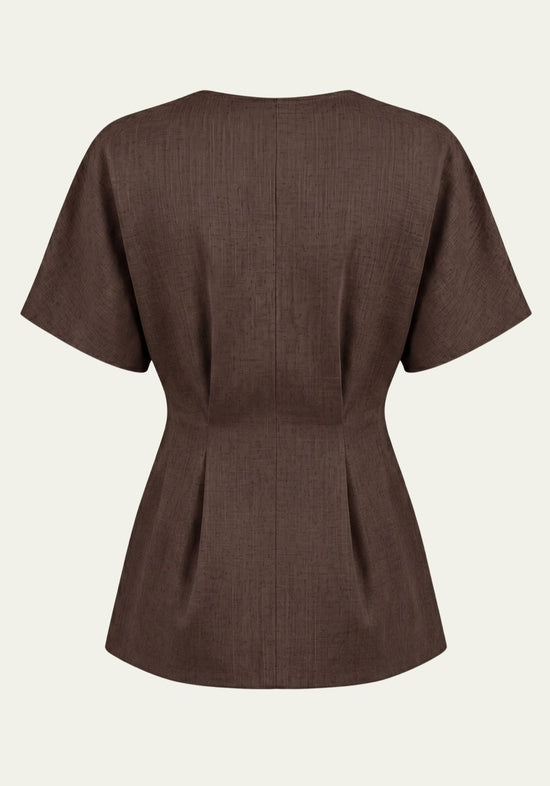 Damenhemd & Damenhose Braun  Blazer & Palazzo-Hose