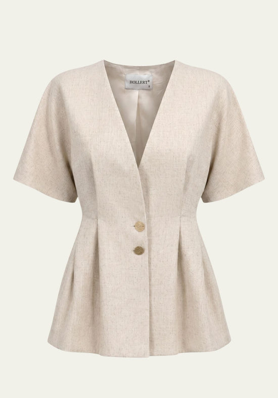 Damenhemd  & Damenhose Beige  Blazer & Palazzo-Hose