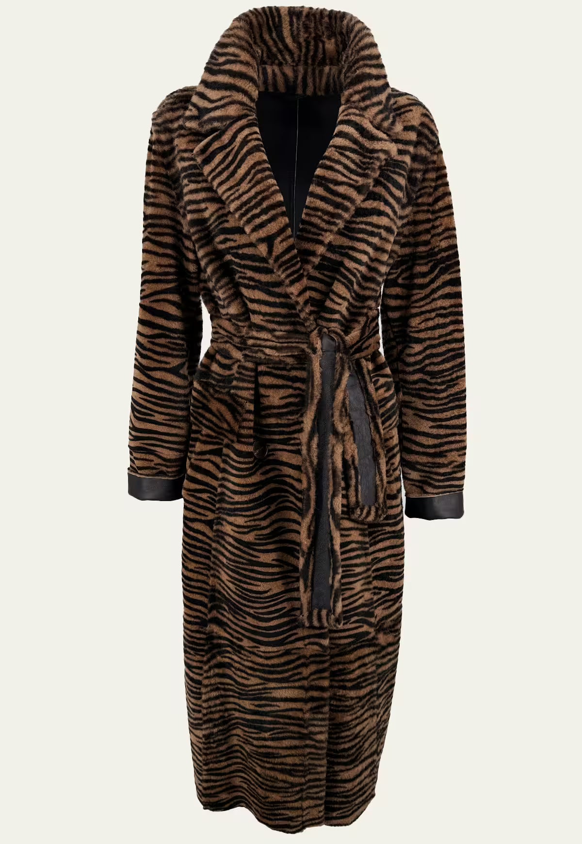 Lammfellmantel Jade zum Wenden im Tiger-Look