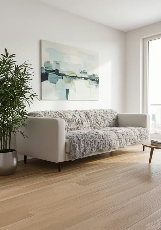 Lammfelldecke Toscana Modell 2560 – Silber Curly 190 x 155 cm