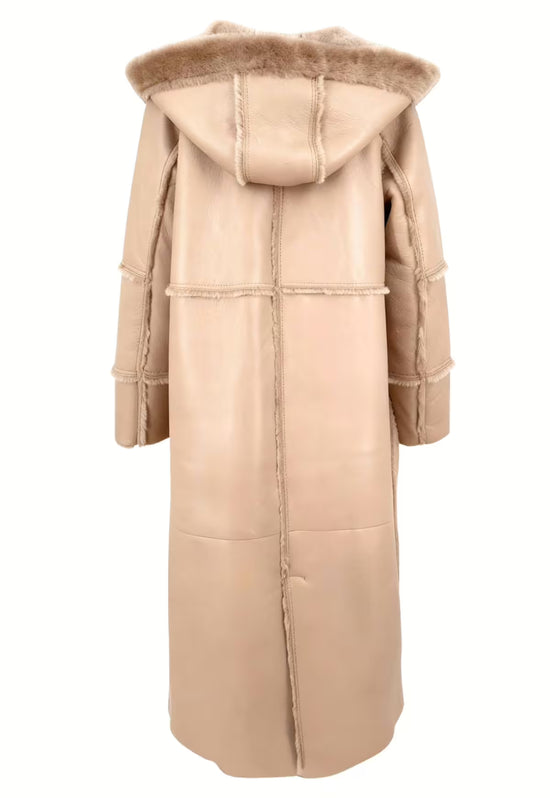 Shearling Lammfellmantel Camille - Feminine Eleganz in Beige