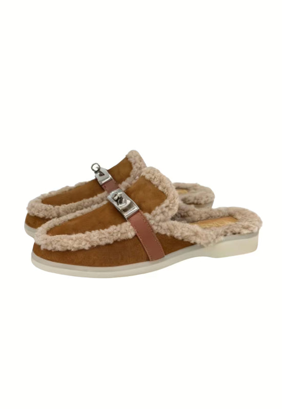 Siena Lammfell Damen Mules Braun