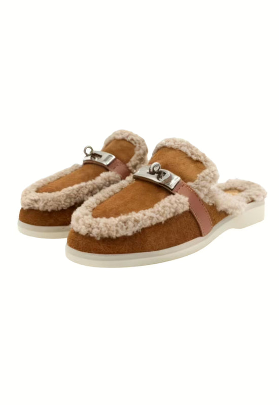 Siena Lammfell Damen Mules Braun