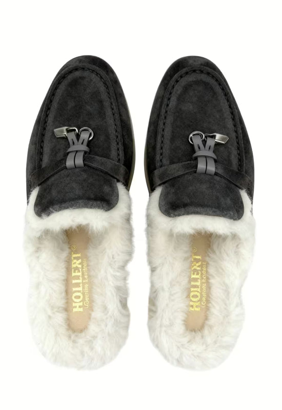 Fiorana Damen  Lammfell Mules Anthrazit