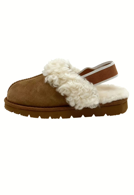 Calora Damen Hausschuhe Lammfell Slipper