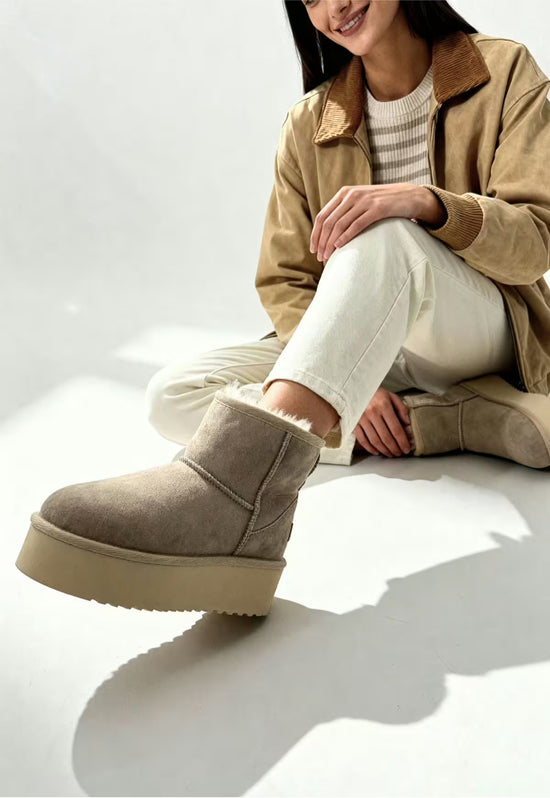 Damen Arctic Luxe Platform Winterboots in Beige