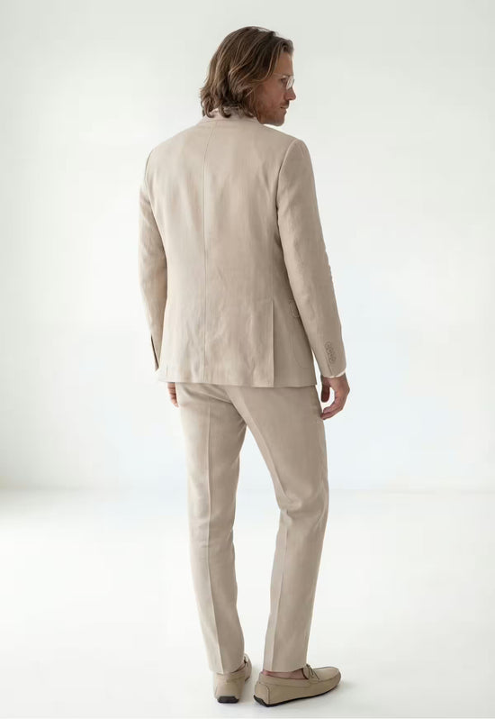 Leinen-Sakko in sanftem Beige aus reinem Leinen – natürliche Eleganz