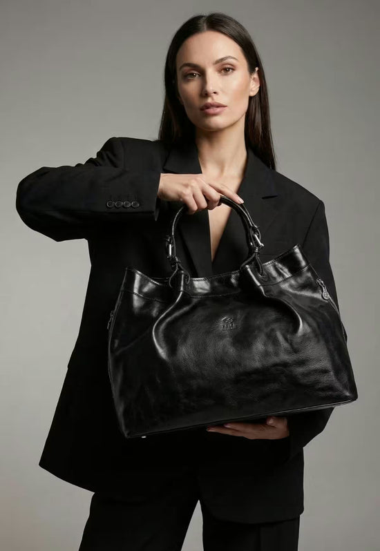 Luxus Tragetasche Handtasche aus Leder – Die Ikone Schwarz