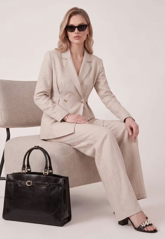 Elegante Leder Hobo Tasche - Noravia Schwarz