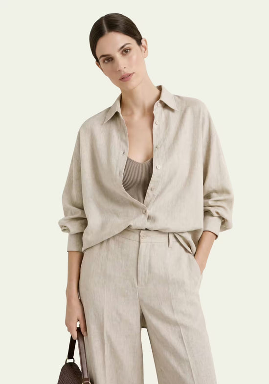Damenhemd in Beige – Lässige Passform mit Eleganz