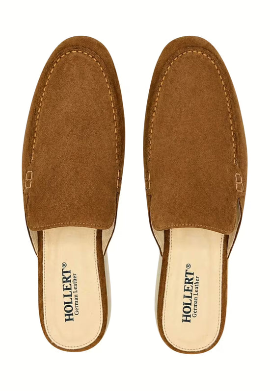 Herren Slipper Echtleder Whisky HOL51