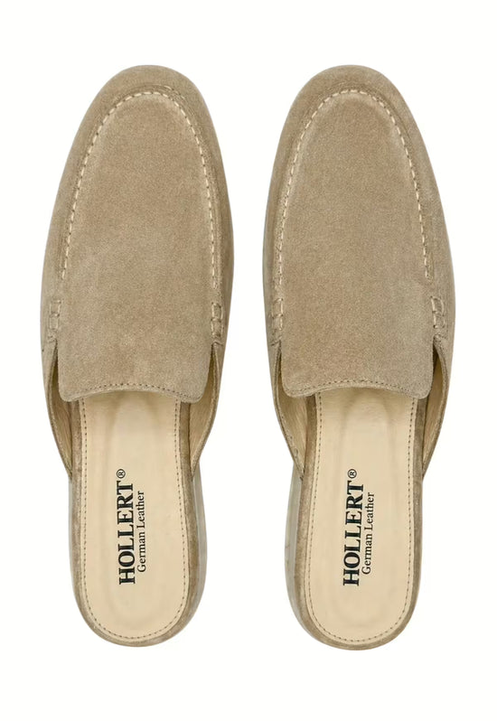 Herren Slipper Echtleder Beige HOL51