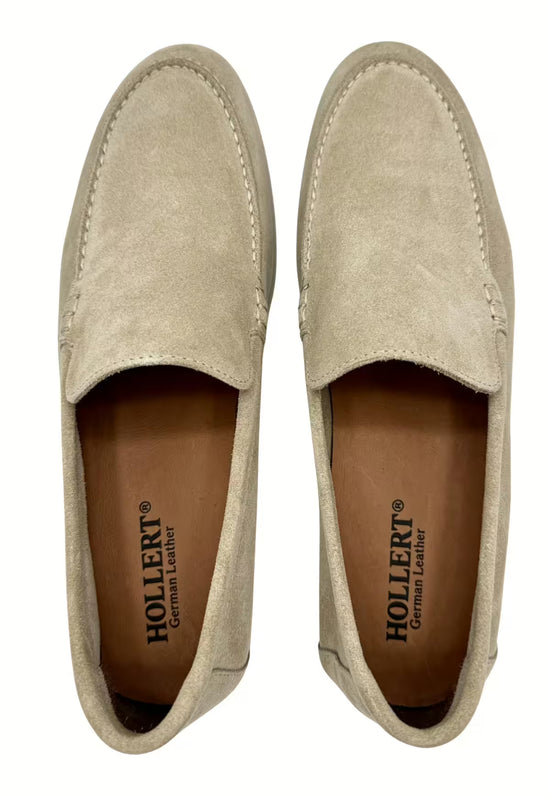 Herren Loafer aus Kalbsveloursleder in Beige (HOL60)