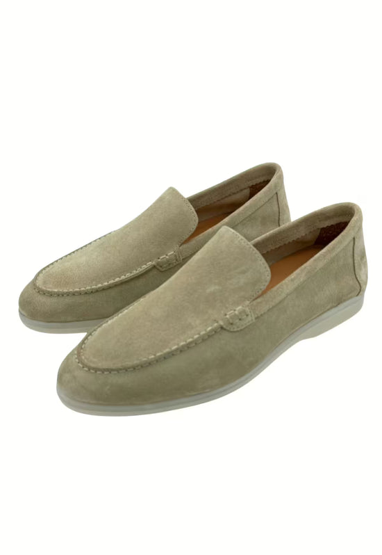 Herren Loafer aus Kalbsveloursleder in Beige (HOL60)