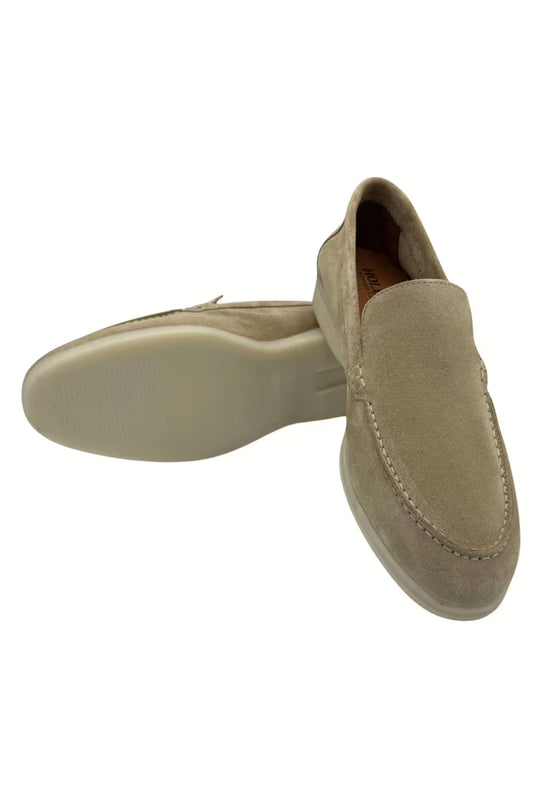 Herren Loafer aus Kalbsveloursleder in Beige (HOL60)