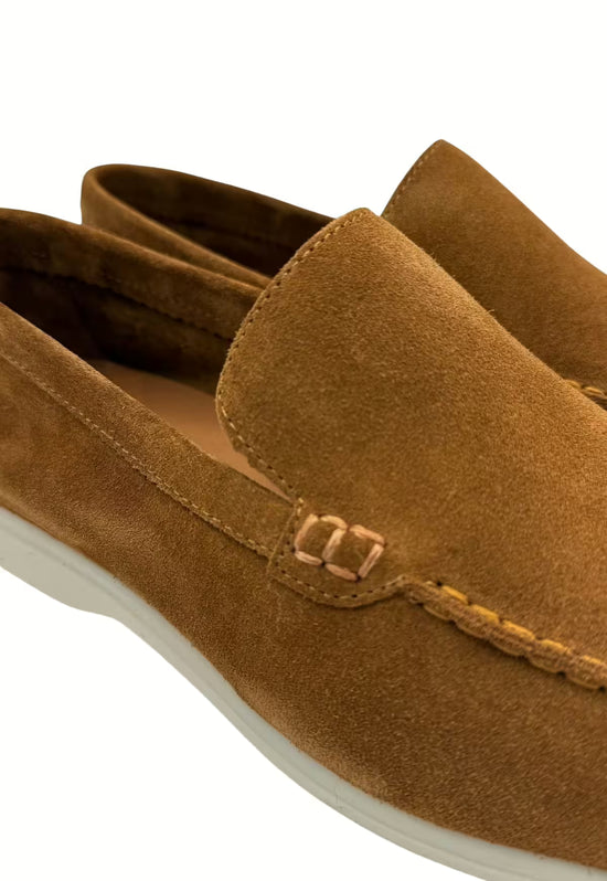 Herren Loafer aus Kalbsveloursleder in Whisky (HOL60)