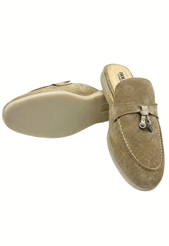 Herren Slipper Beige mit Tassel-Detail (HOL70)