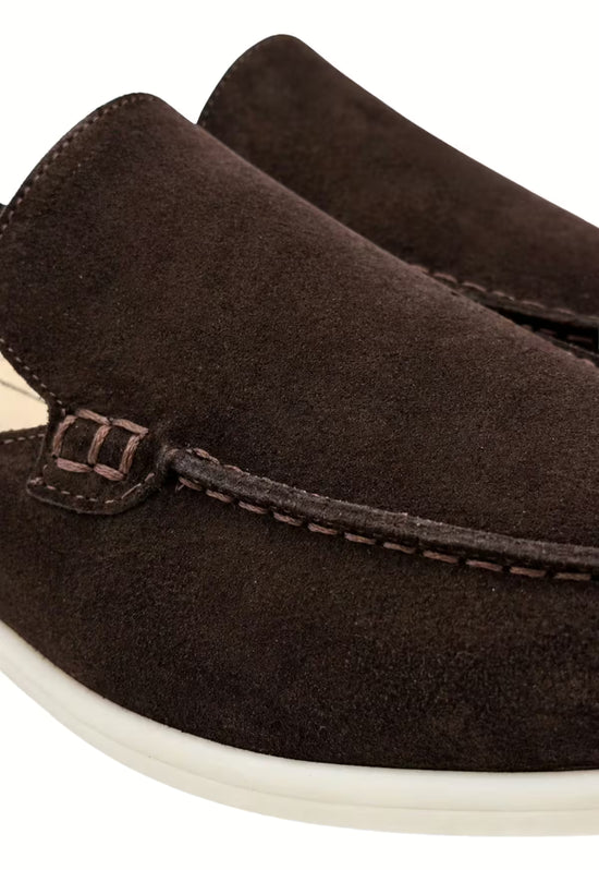 Herren Slipper aus Kalbsveloursleder in Schwarz (HOL51)