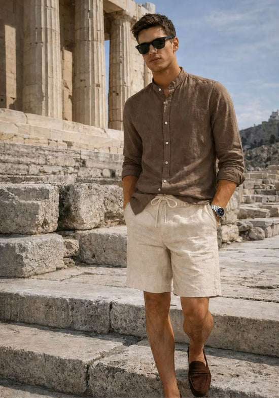Leinen-Shorts in Beige aus 100% Leinen – ruhig, luftig, zeitlos