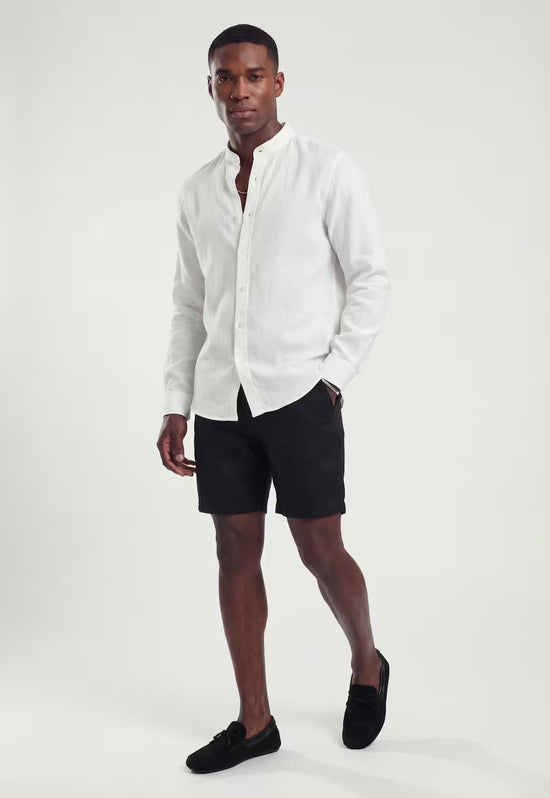 Leinen-Shorts in tiefem Schwarz aus reinem Leinen – natürliche Leichtigkeit