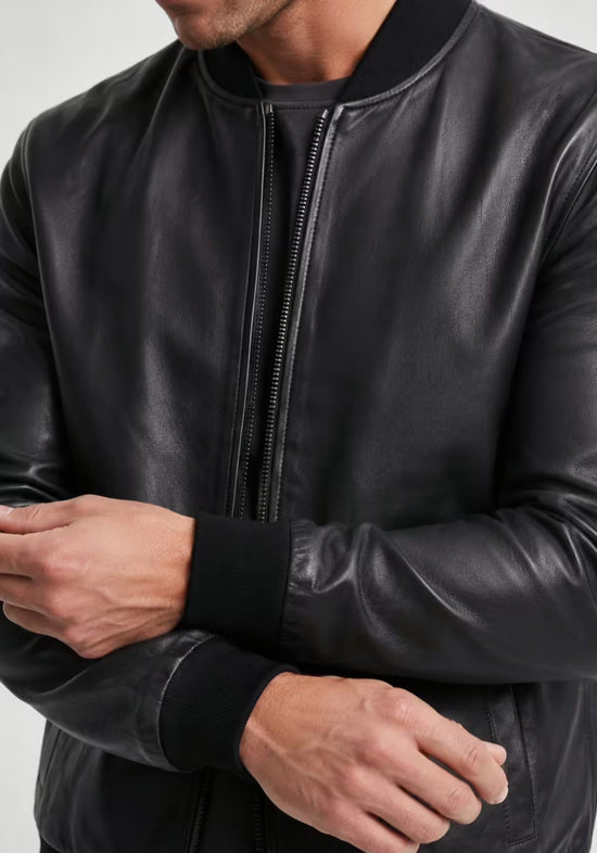Lederjacke aus echtem Lammnappaleder