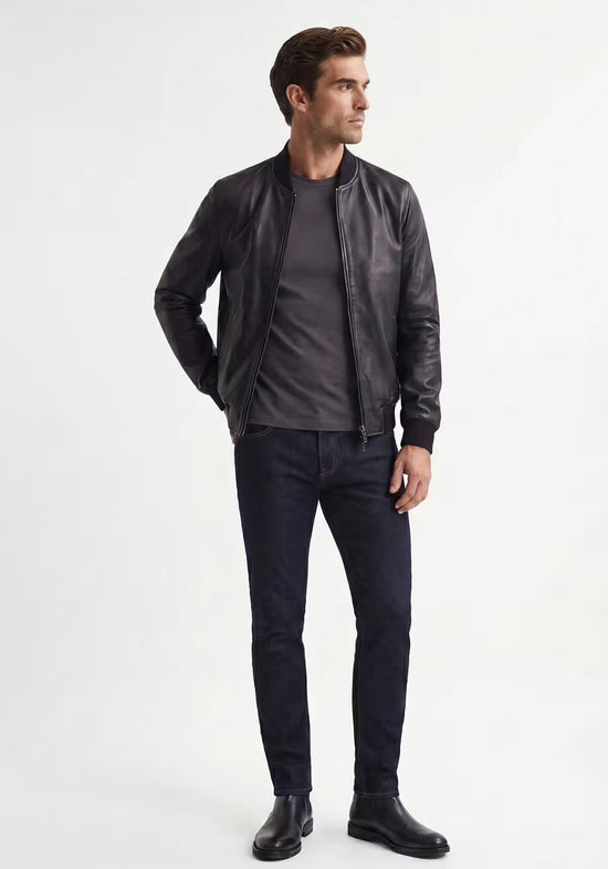 Lederjacke aus echtem Lammnappaleder