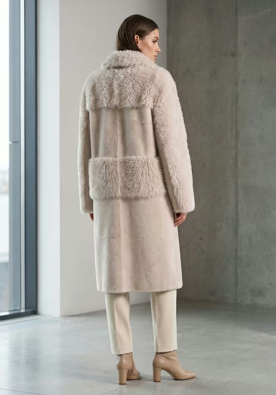 Shearling Wendemantel Damen – Luxus Lammfellmantel Modell 1022