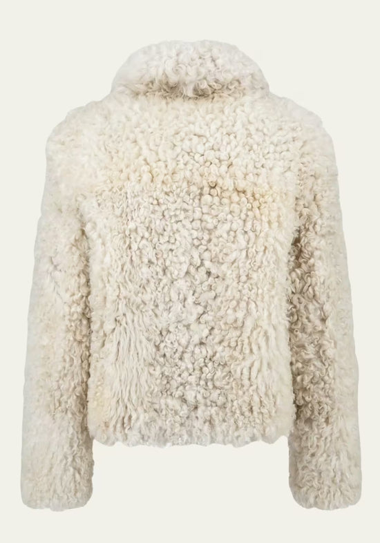 Curly Lammfell-Wendejacke Creme-Gold – Modell 4000