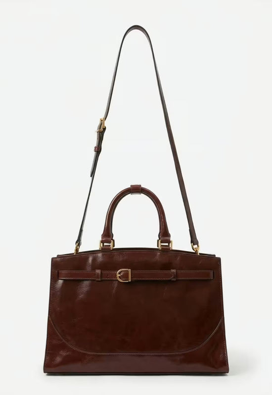 Premium Leder Hobo Tasche „Noravia“ – Braun