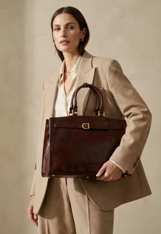 Premium Leder Hobo Tasche „Noravia“ – Braun