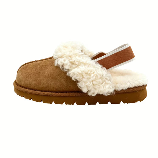 Calora Damen Hausschuhe Lammfell Slipper