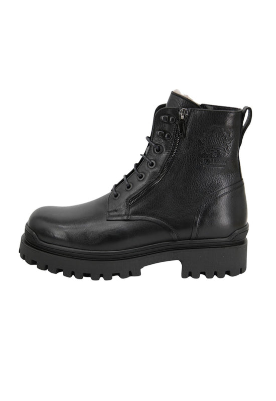 Lammfell Herren Straßenschuhe Modell 0692 Schwarz