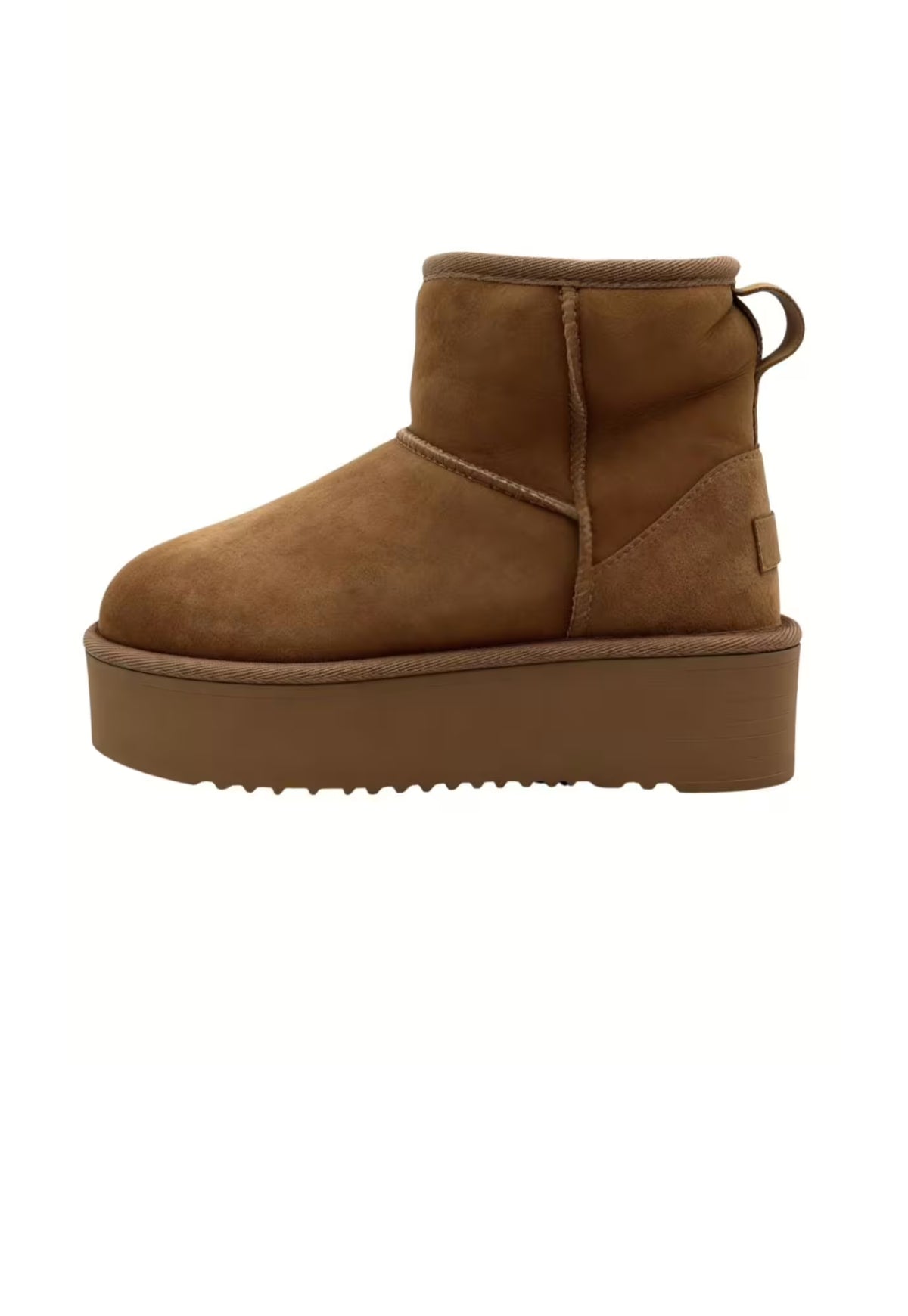 Arctic Luxe Platform Winterboots Braun Lammfell