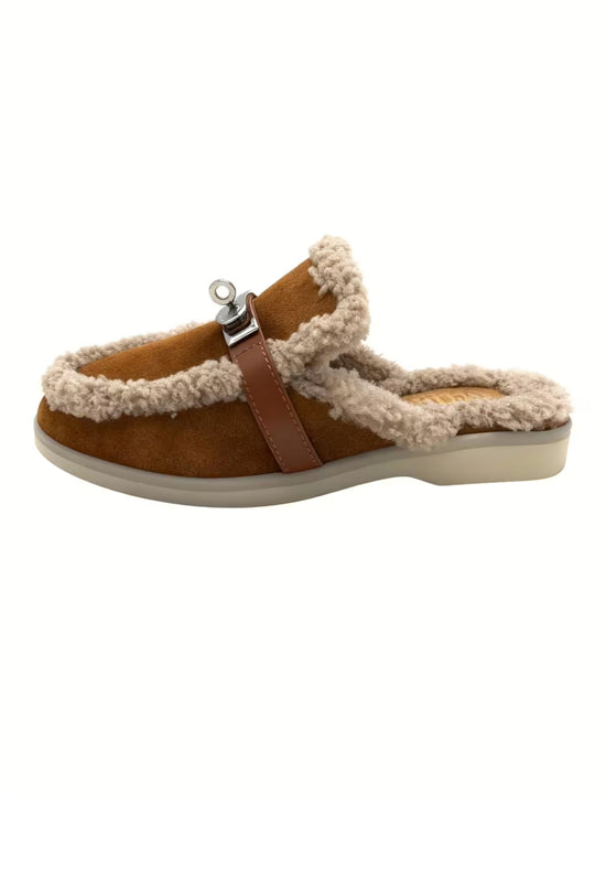 Siena Lammfell Damen Mules Braun