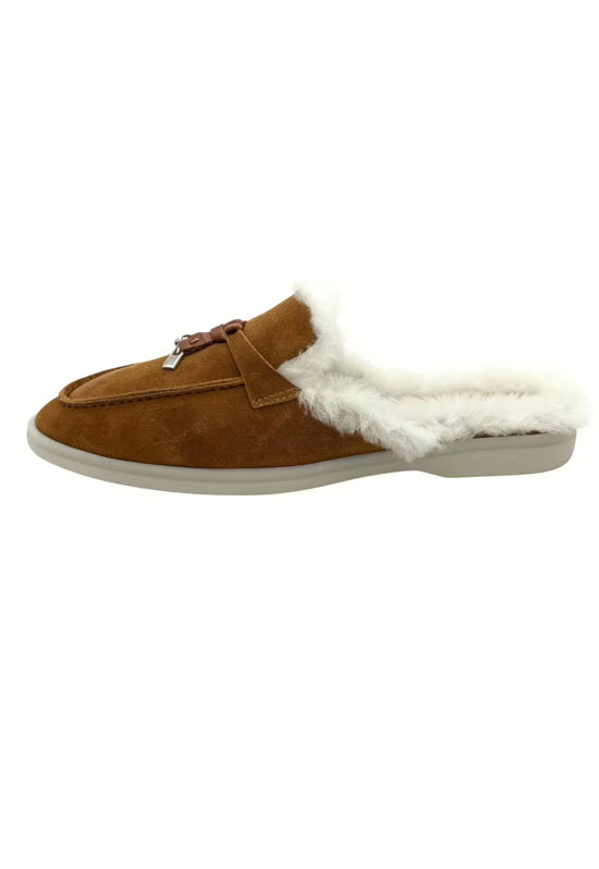 Fiorana Damen Lammfell Mules Braun