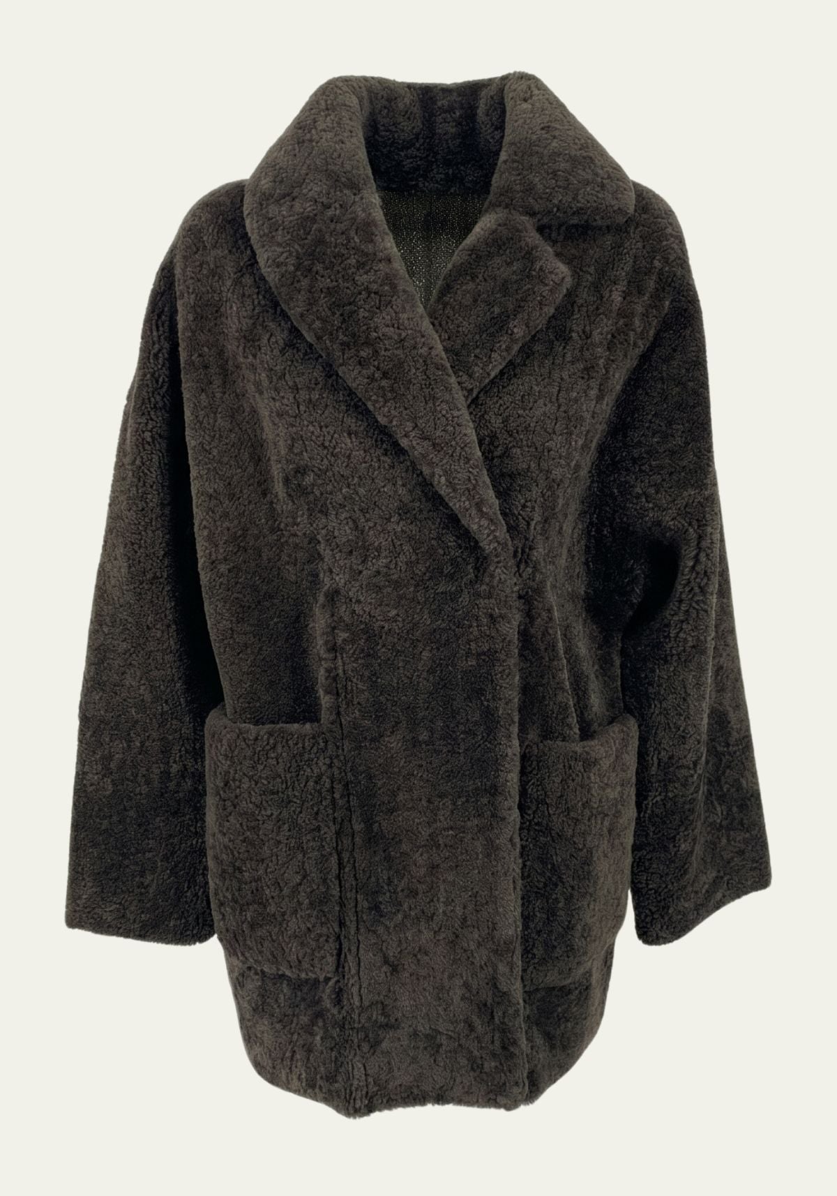 Shearling Lammfelljacke Khaki