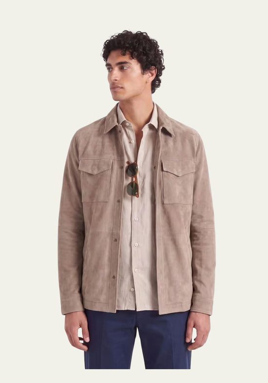Herren Lederjacke aus Veloursleder – Zeitlos in Beige