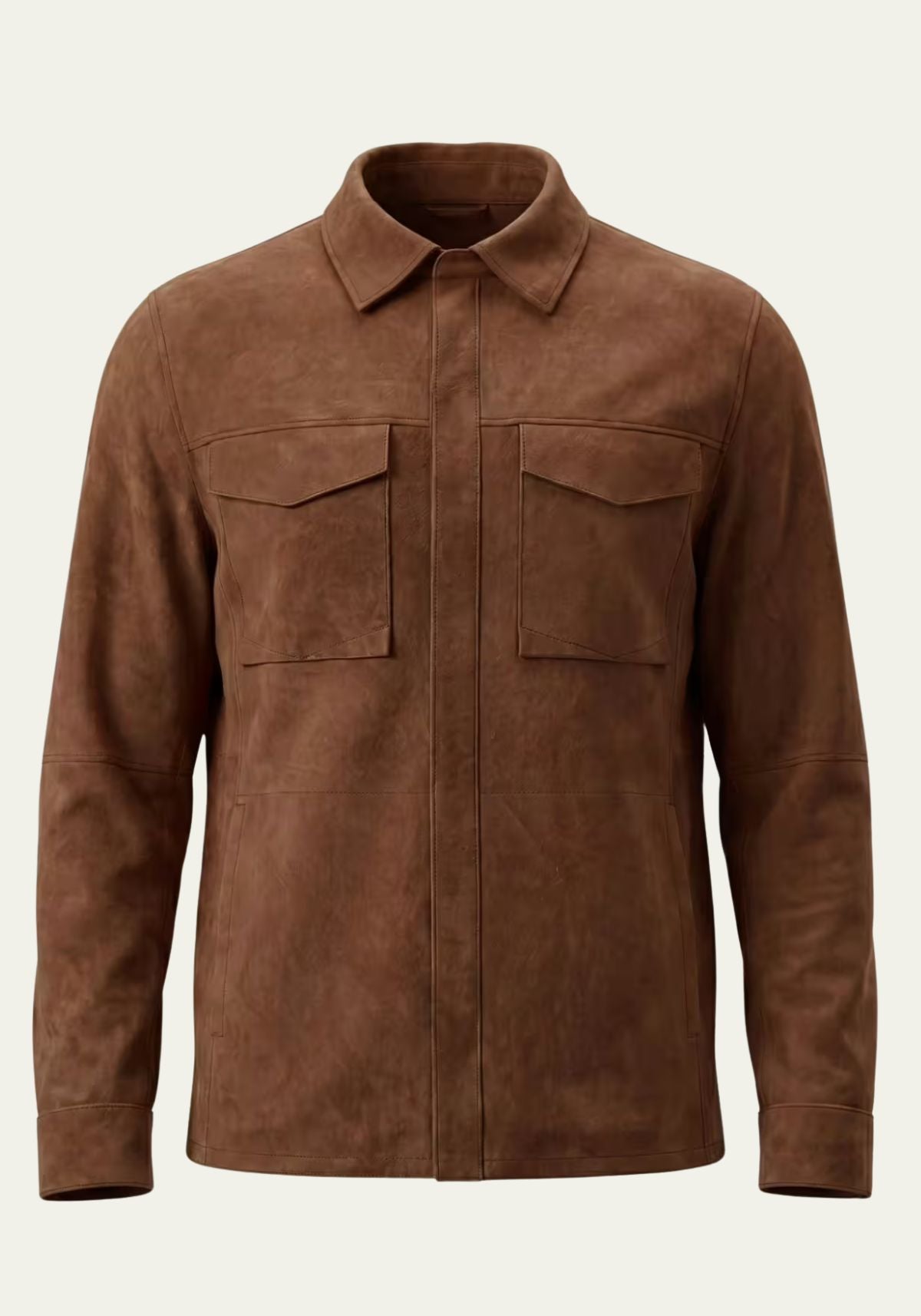 Herren Lederjacke aus Veloursleder – Zeitlos in Cognac