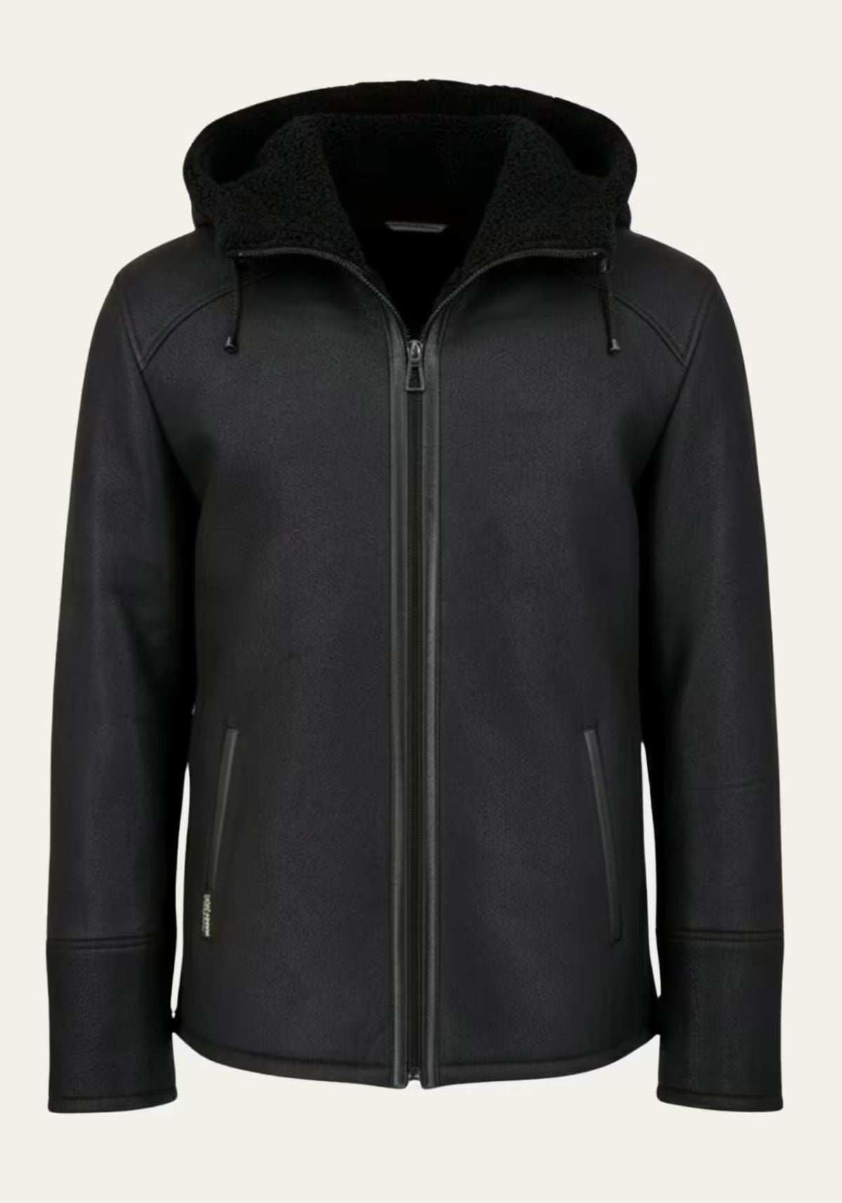 Jacke Levin Schwarz – Curly Lammfell im urban-lässigen Look
