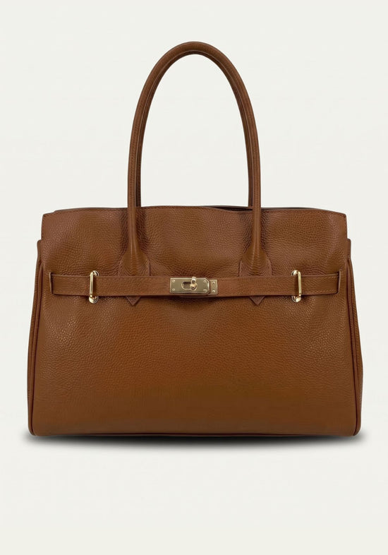 Elegante Lederhandtasche für Damen – Firenze Kamel