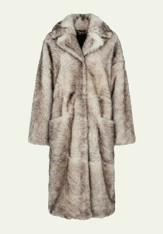 Exklusiver Toscana Lammfellmantel Frostgrau – Silbergrau mit Reverskragen  Modell 1076