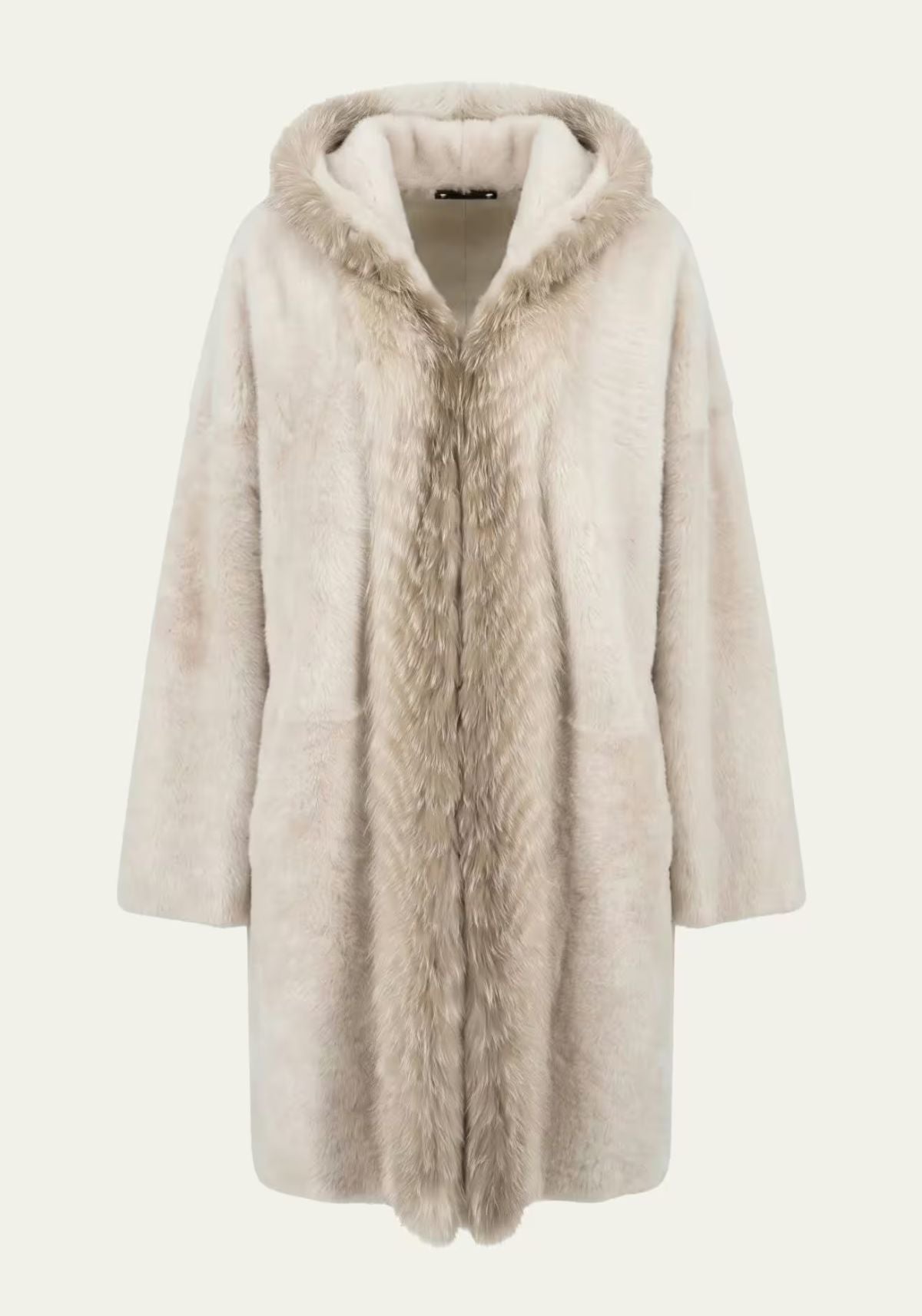 Exklusiver Shearling Lammfellmantel Creme Modell 1067