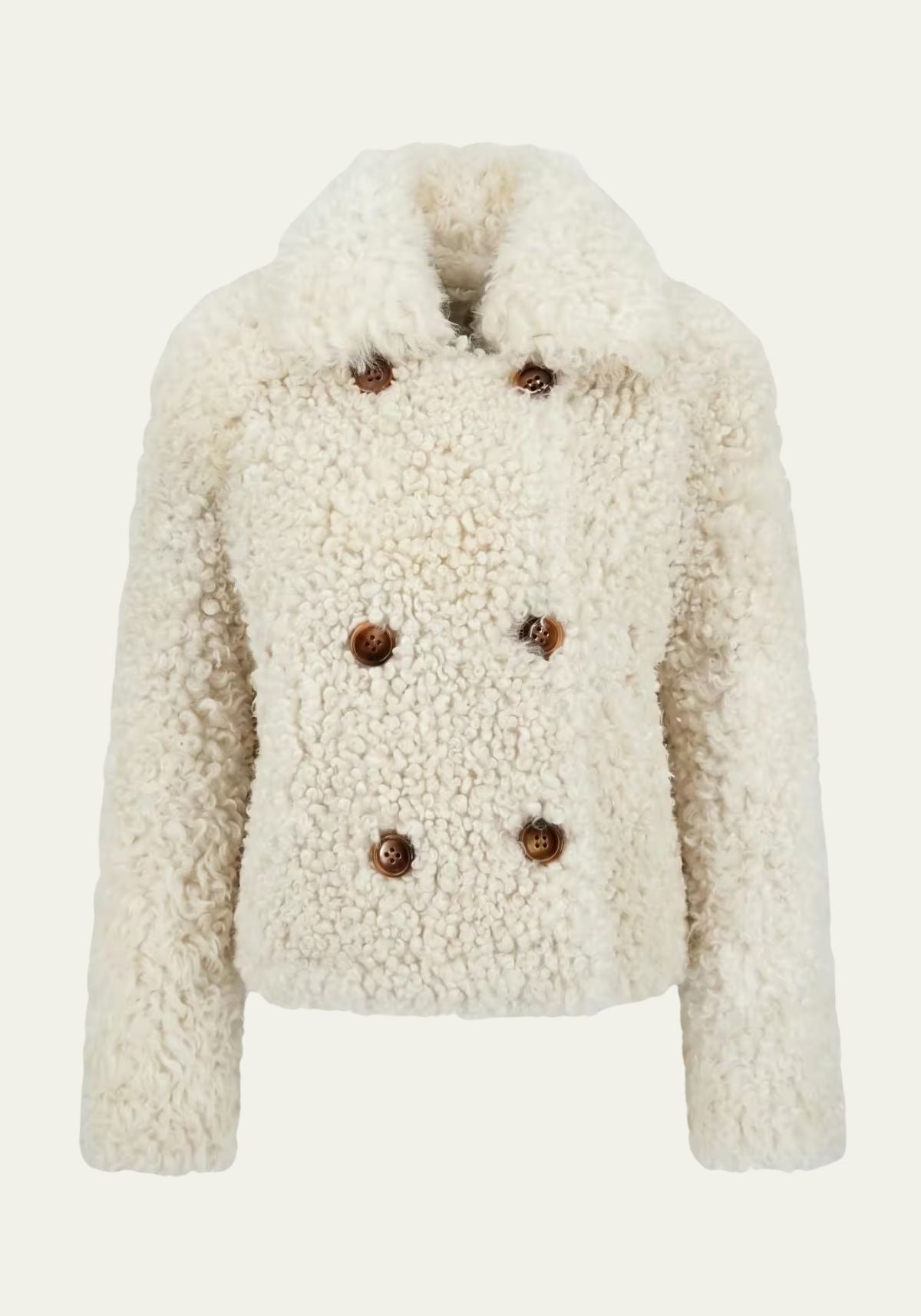 Curly Lammfell-Wendejacke Creme-Gold – Modell 4000